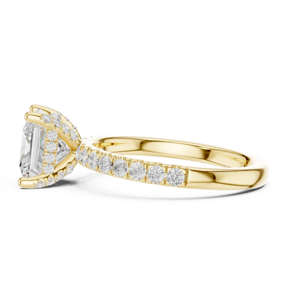 Princess Cut Hidden Halo Pavé Engagement Ring 2.5 CTW