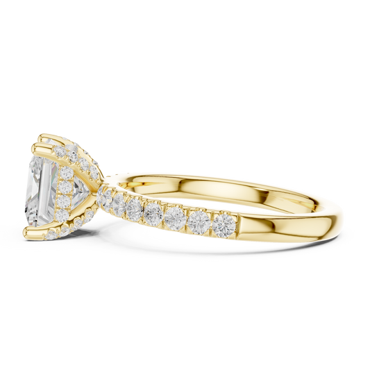 Princess Cut Hidden Halo Pavé Engagement Ring 2.5 CTW