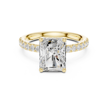 Radiant Cut Hidden Halo Pavé Engagement Ring 2.5 CTW