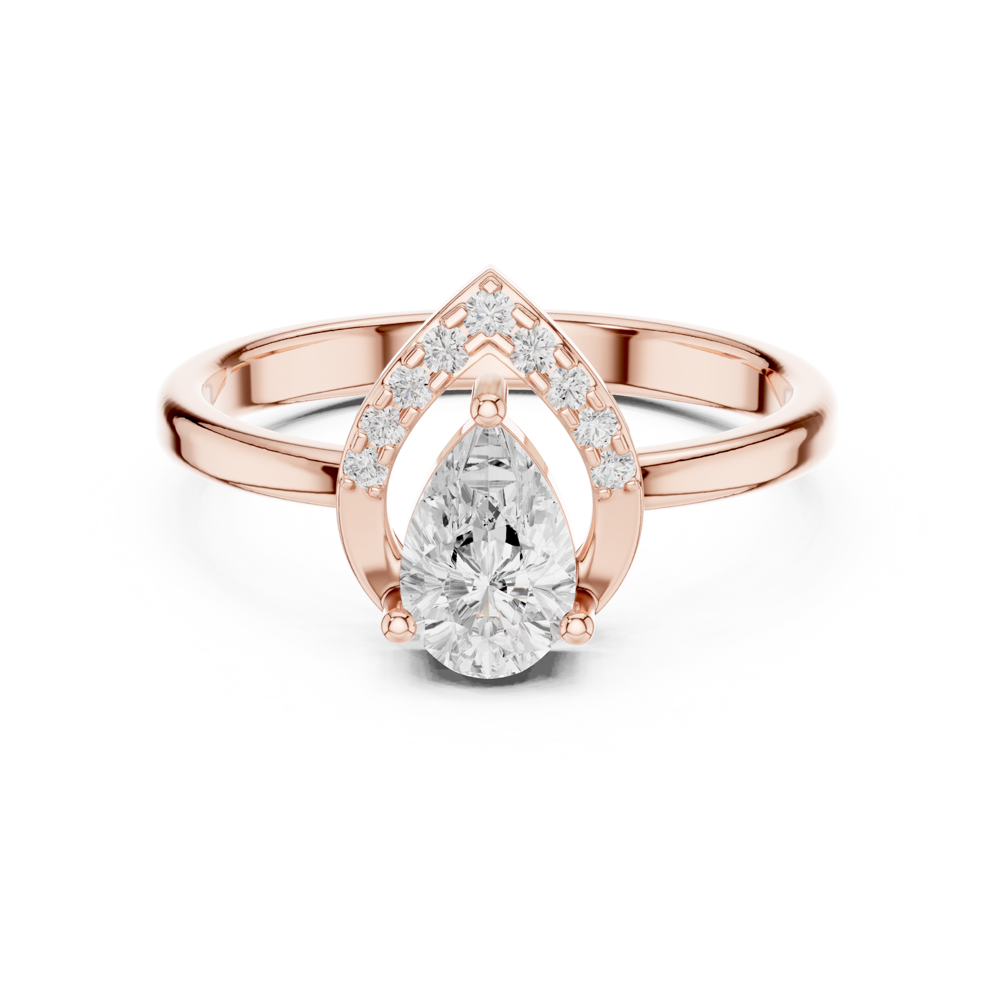 Pear Halo Diamond Engagement Ring 0.65 CTW