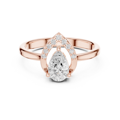 Pear Halo Diamond Engagement Ring 0.65 CTW