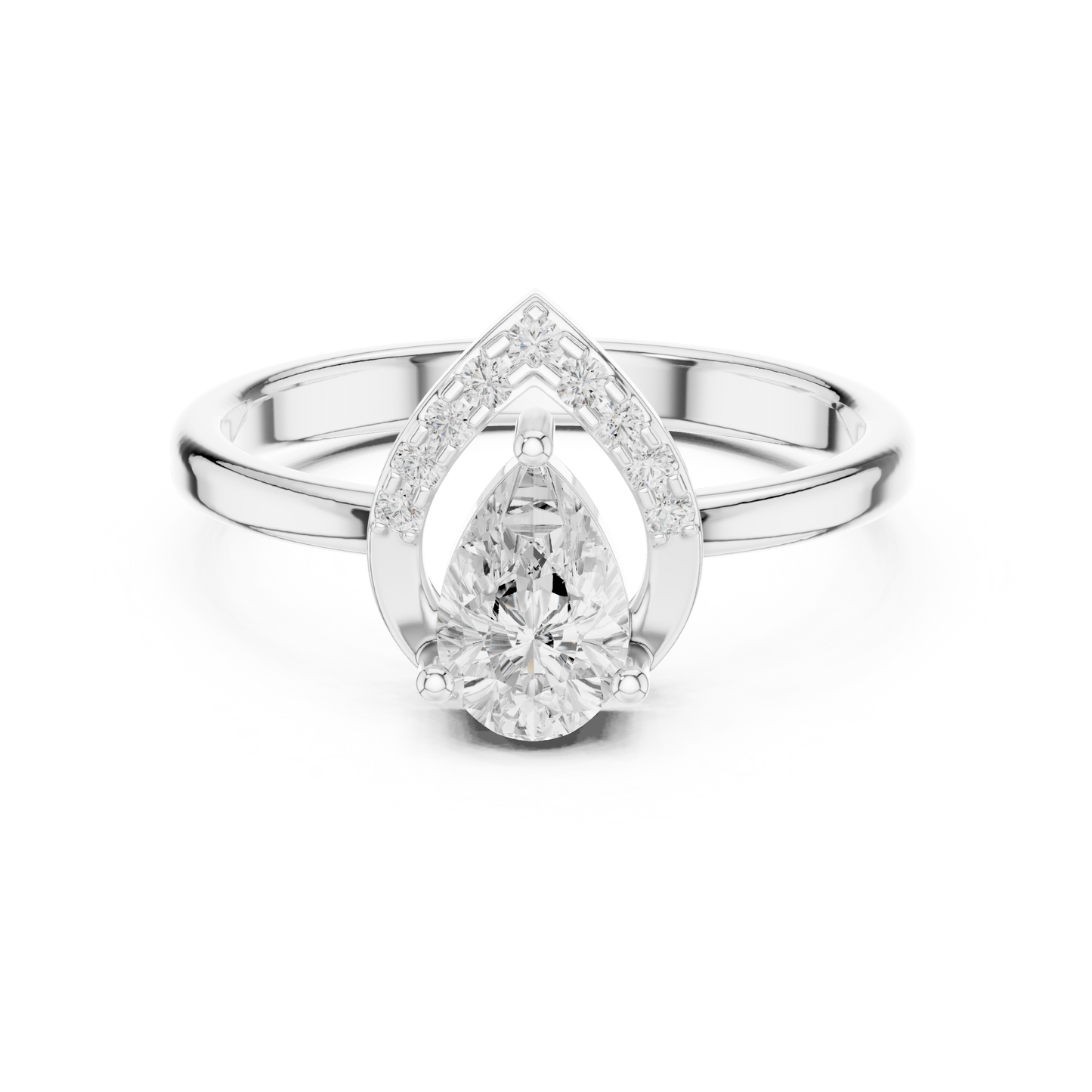 Pear Halo Diamond Engagement Ring 0.65 CTW