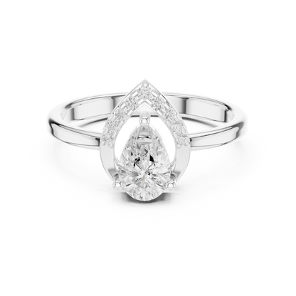 Pear Halo Diamond Engagement Ring 0.65 CTW