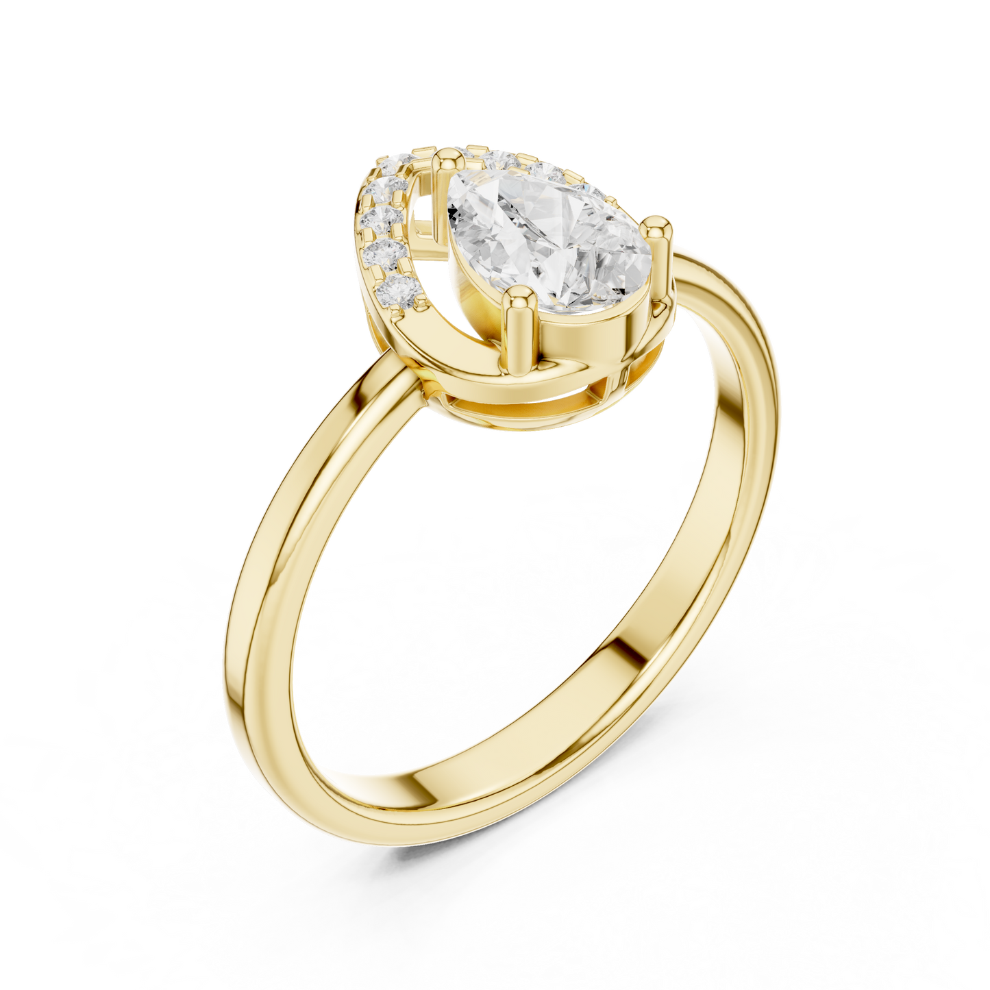 Pear Halo Diamond Engagement Ring 0.65 CTW