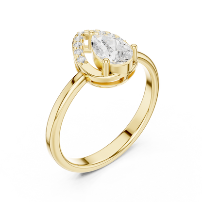 Pear Halo Diamond Engagement Ring 0.65 CTW