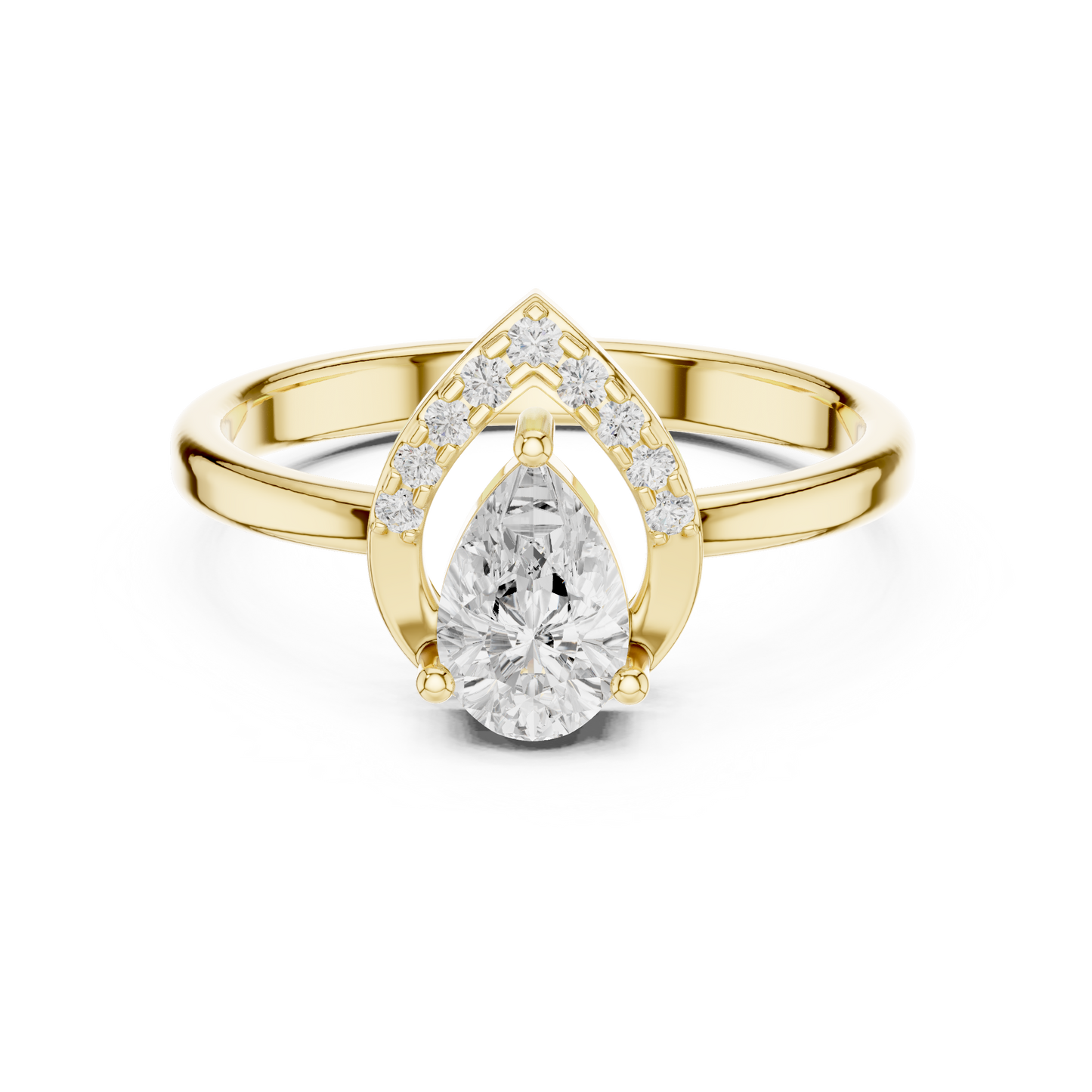 Pear Halo Diamond Engagement Ring 0.65 CTW