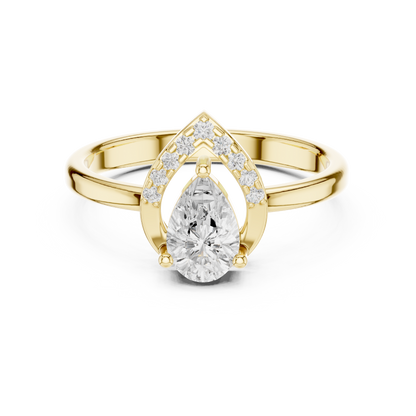 Pear Halo Diamond Engagement Ring 0.65 CTW