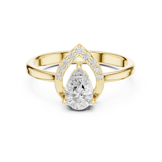 Pear Halo Diamond Engagement Ring 0.65 CTW