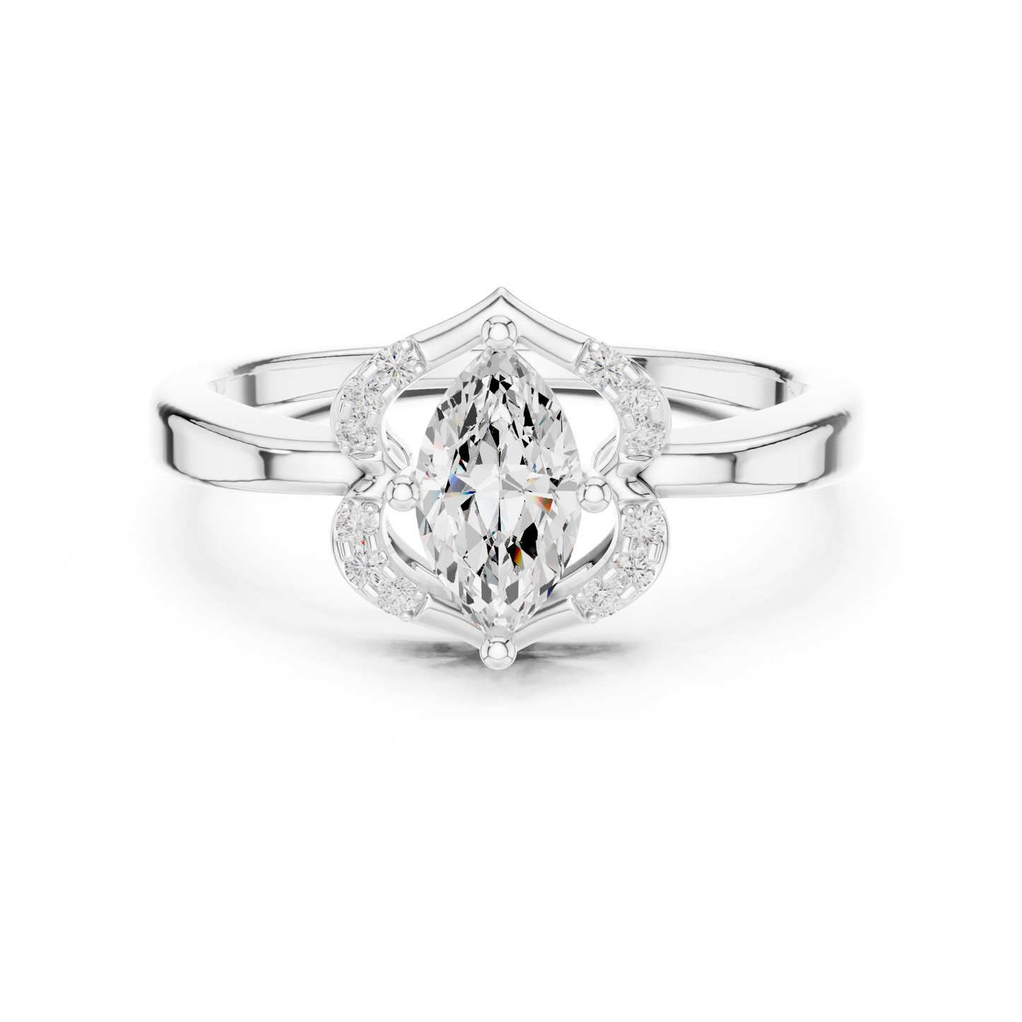 Marquise Halo Diamond Engagement Ring 0.7 CTW