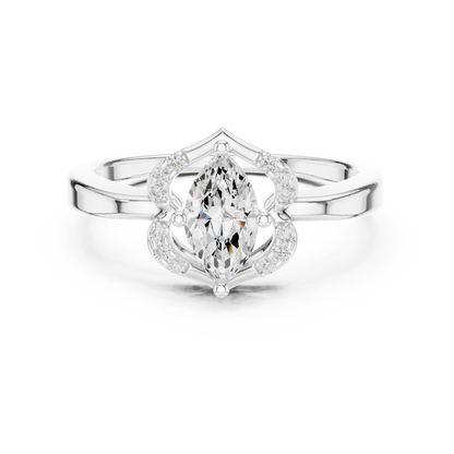 Marquise Halo Diamond Engagement Ring 0.7 CTW