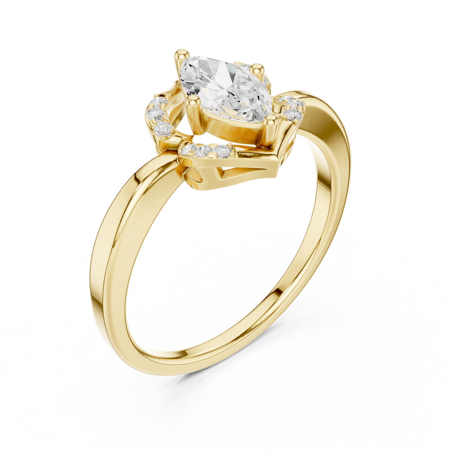 Marquise Halo Diamond Engagement Ring 0.7 CTW