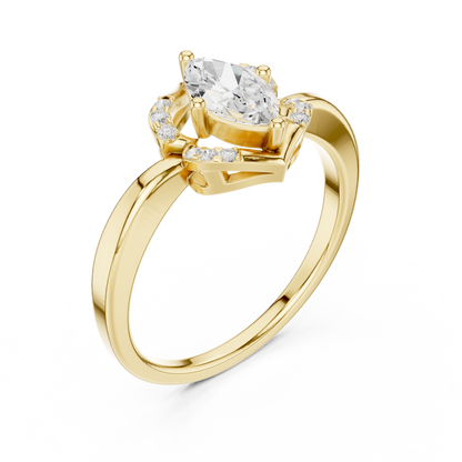 Marquise Halo Diamond Engagement Ring 0.7 CTW
