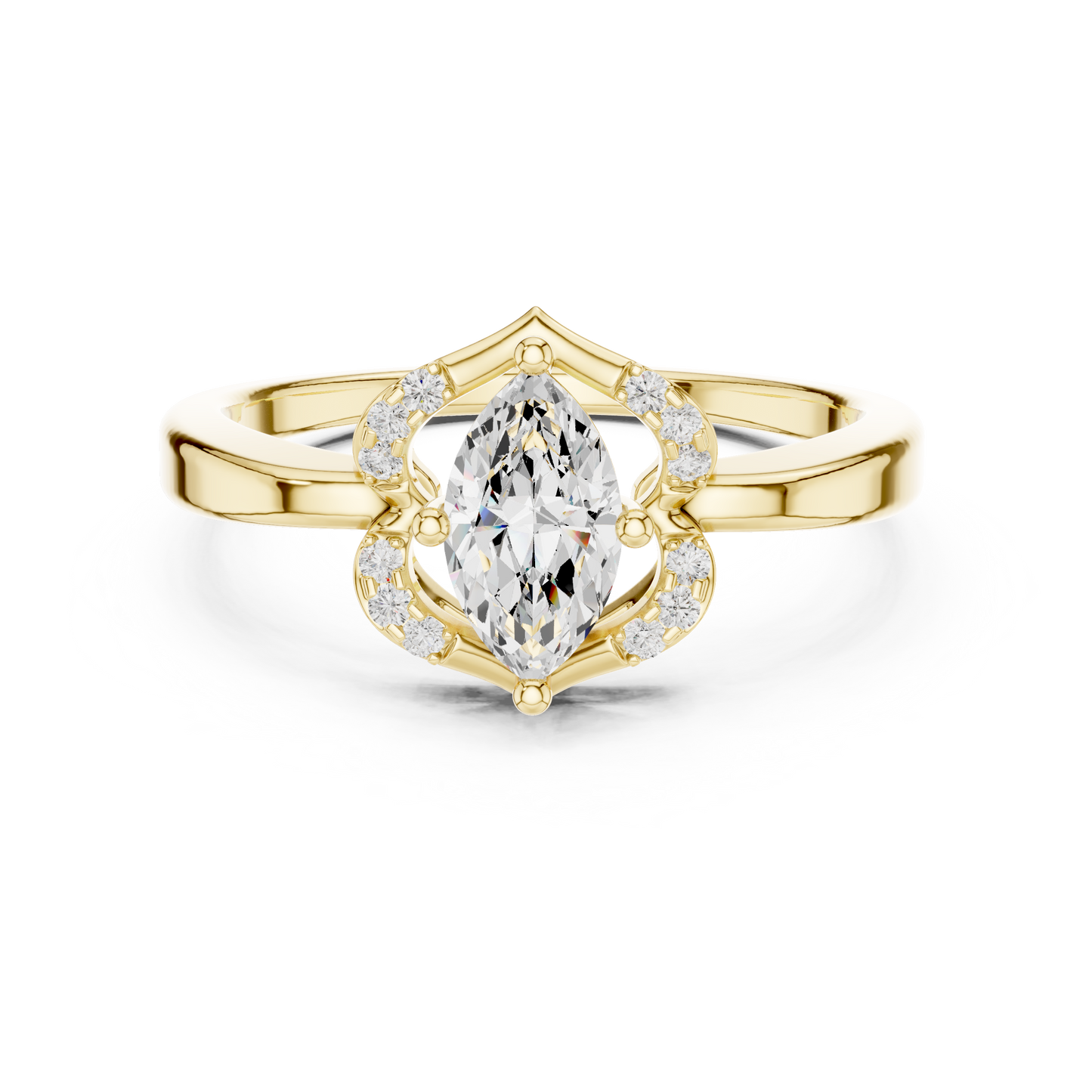 Marquise Halo Diamond Engagement Ring 0.7 CTW
