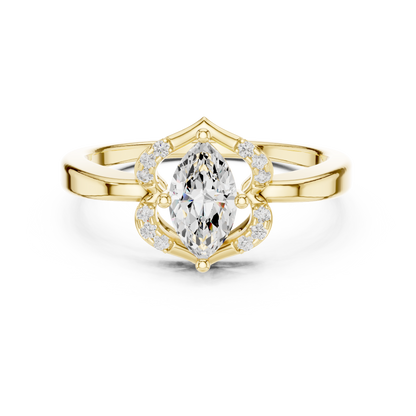 Marquise Halo Diamond Engagement Ring 0.7 CTW