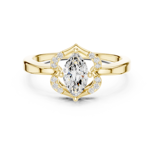 Marquise Halo Diamond Engagement Ring 0.7 CTW