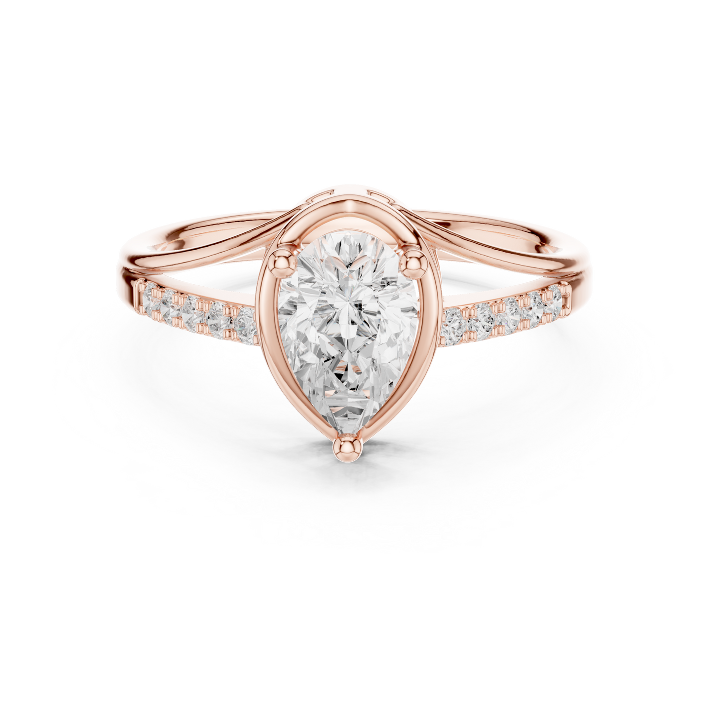 Pear Cut Diamond Engagement Ring With Side Accents .9 CTW