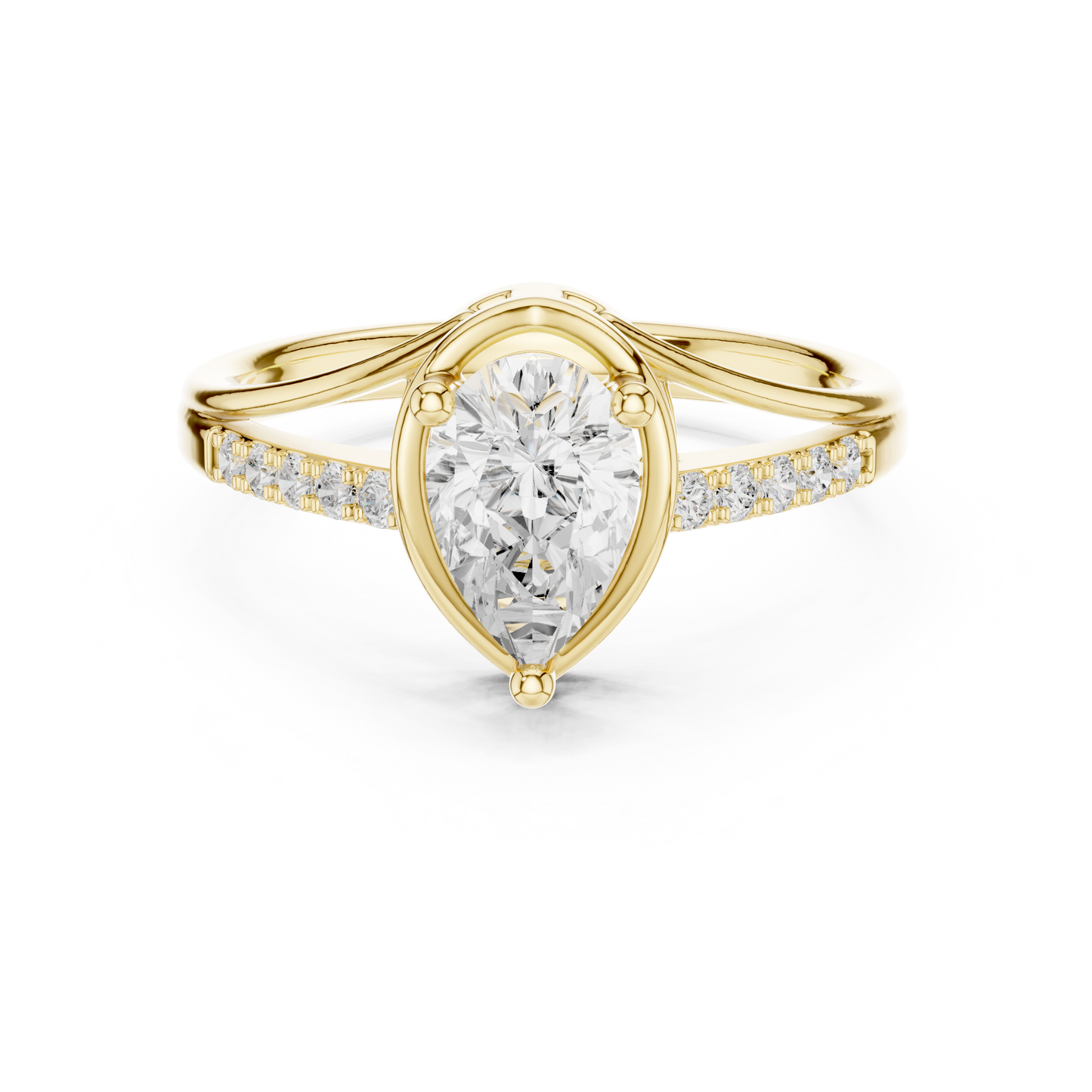 Pear Cut Diamond Engagement Ring With Side Accents .9 CTW