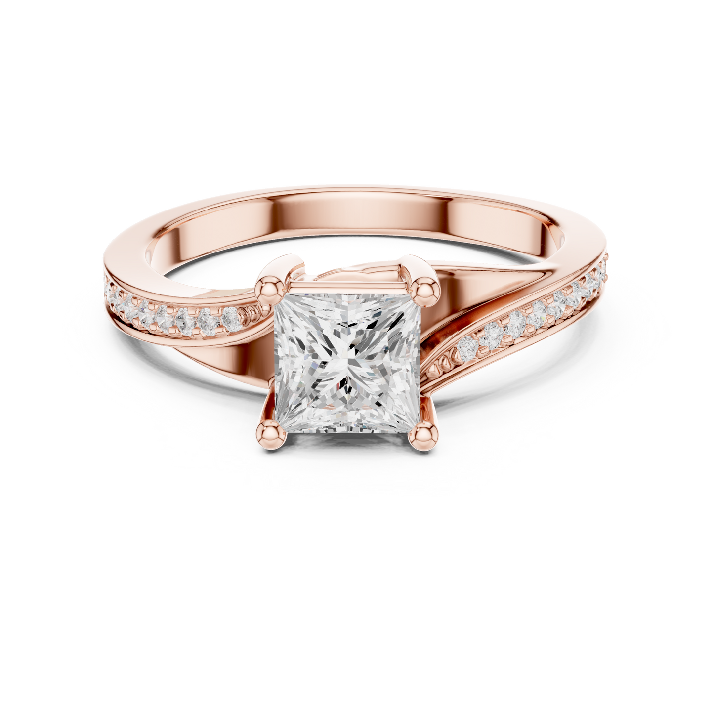 Princess Cut Diamond Engagement Ring 1.1 CTW