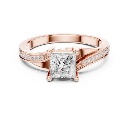 Princess Cut Diamond Engagement Ring 1.1 CTW