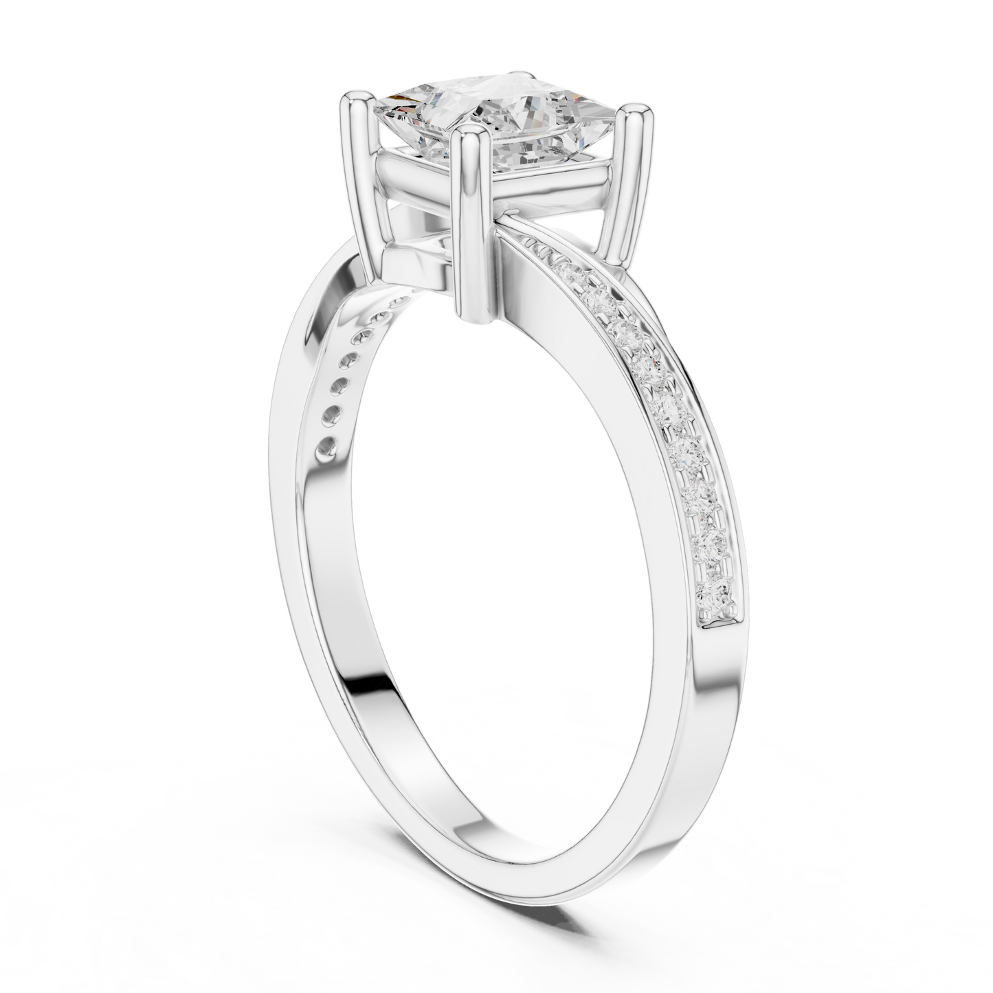 Princess Cut Diamond Engagement Ring 1.1 CTW