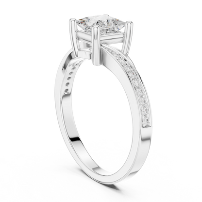 Princess Cut Diamond Engagement Ring 1.1 CTW
