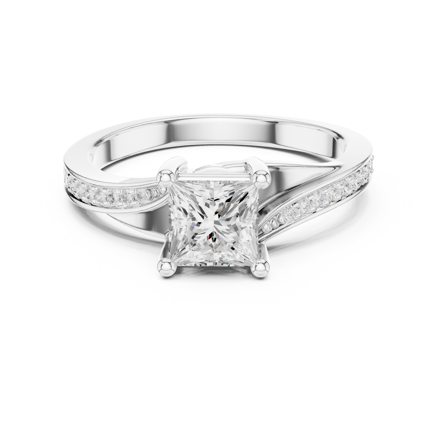 Princess Cut Diamond Engagement Ring 1.1 CTW