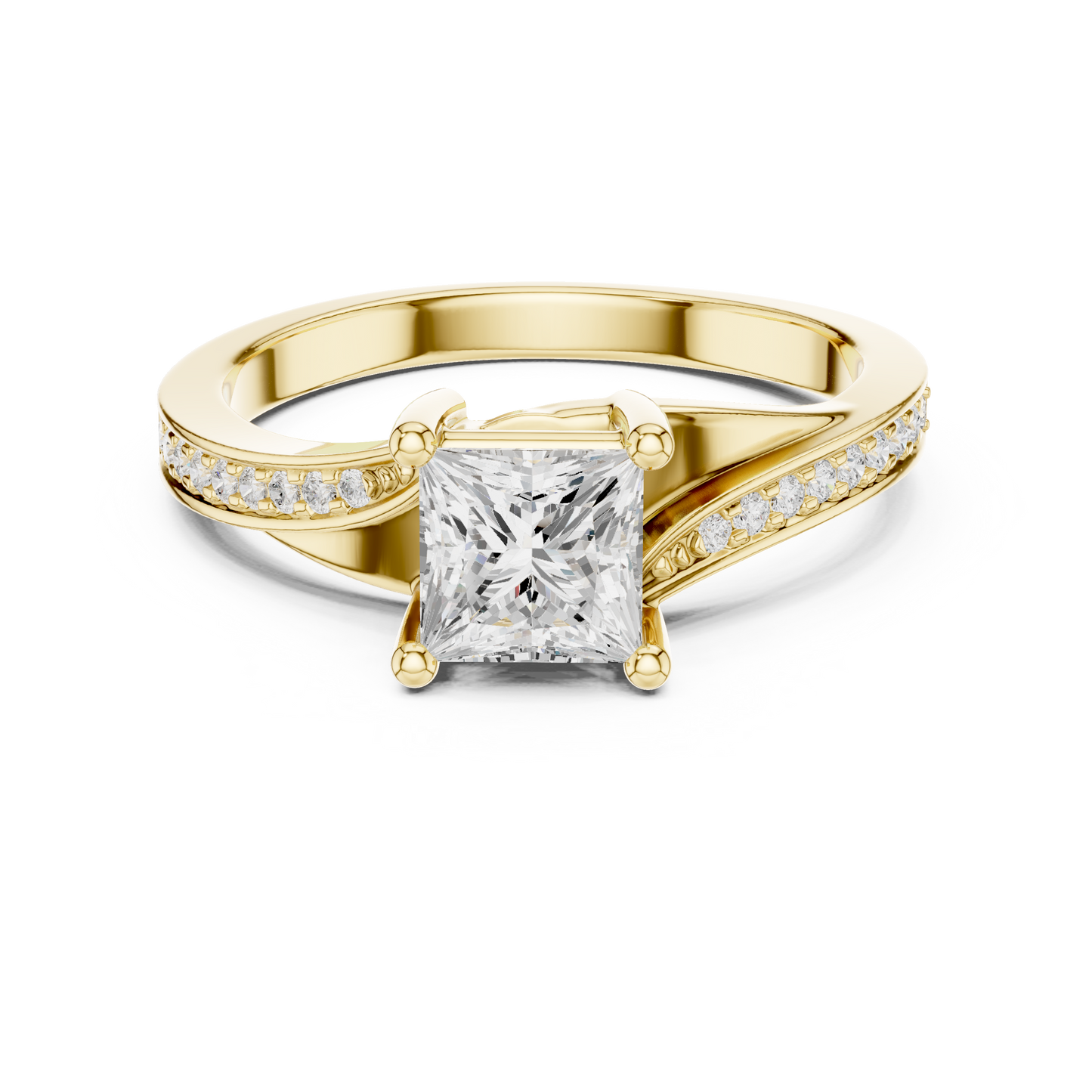 Princess Cut Diamond Engagement Ring 1.1 CTW