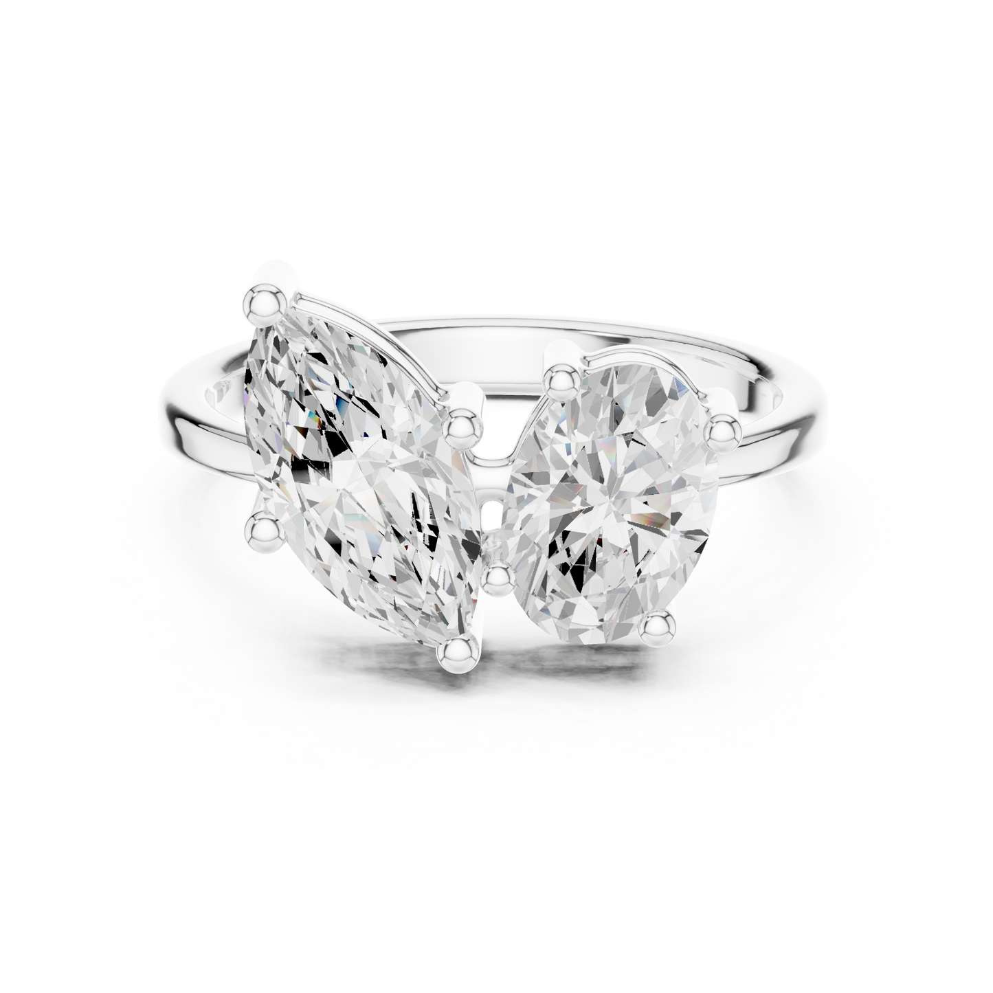 Pear & Marquise Toi Et Moi Ring