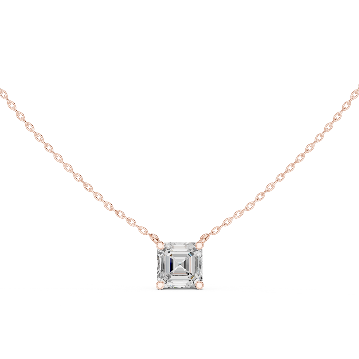 Asscher Cut Solitaire Diamond Pendant 2.5 CTW