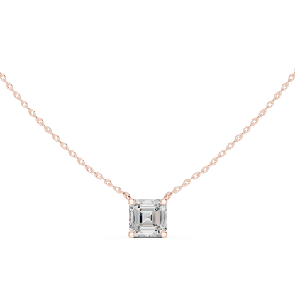Asscher Cut Solitaire Diamond Pendant 2.5 CTW