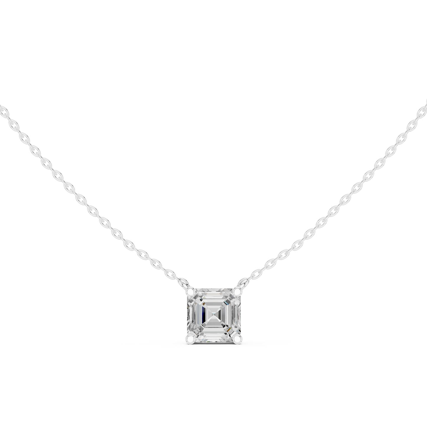 Asscher Cut Solitaire Diamond Pendant 2.5 CTW
