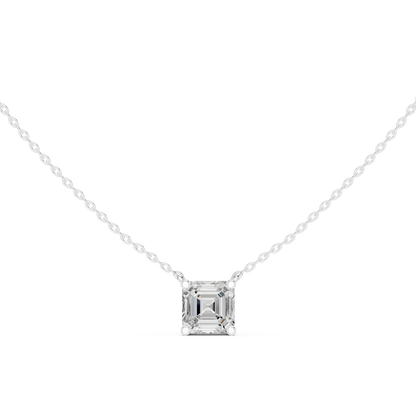 Asscher Cut Solitaire Diamond Pendant 2.5 CTW