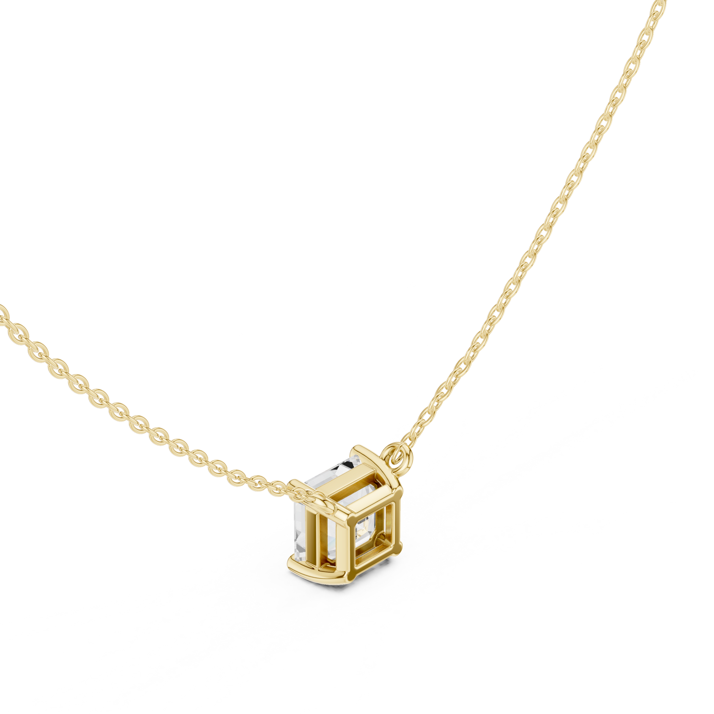 Asscher Cut Solitaire Diamond Pendant 2.5 CTW