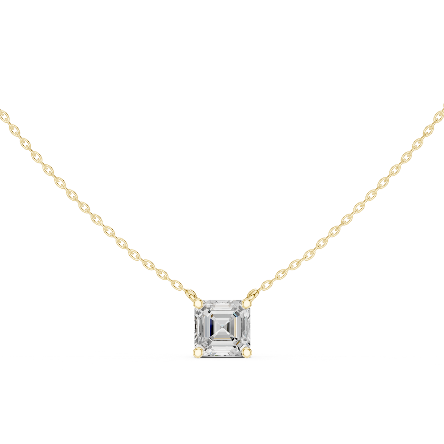Asscher Cut Solitaire Diamond Pendant 2.5 CTW