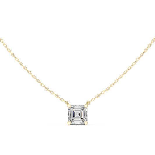 Asscher Cut Solitaire Diamond Pendant 2.5 CTW