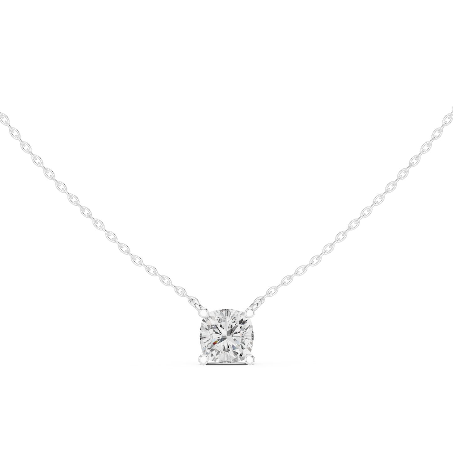 Cushion Cut Solitaire Diamond Pendant 2.5 CTW