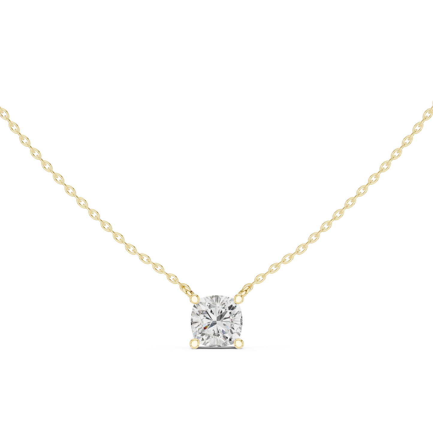 Cushion Cut Solitaire Diamond Pendant 2.5 CTW