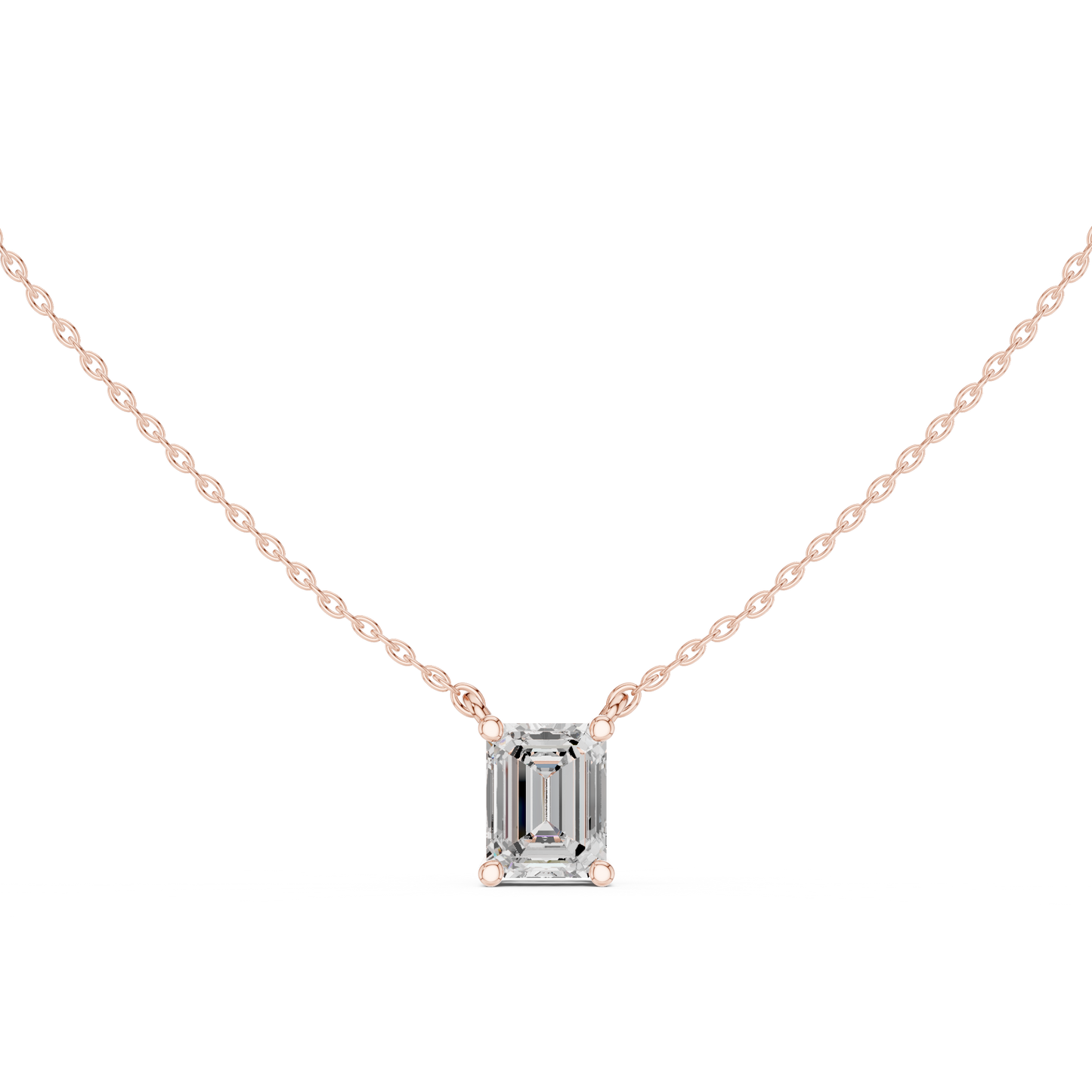 Emerald Cut Solitaire Diamond Pendant 2.5 CTW