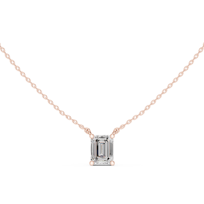 Emerald Cut Solitaire Diamond Pendant 2.5 CTW
