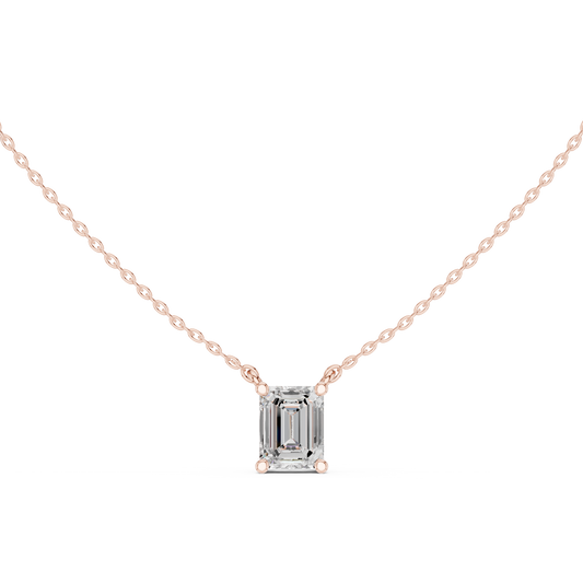Emerald Cut Solitaire Diamond Pendant 2.5 CTW