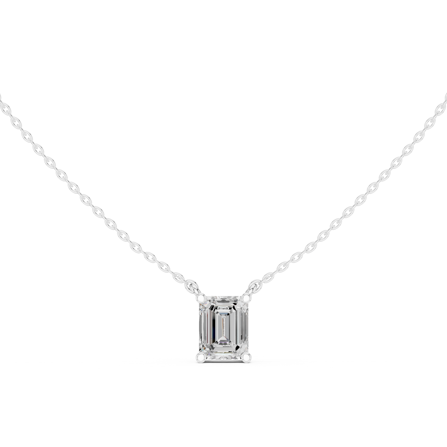 Emerald Cut Solitaire Diamond Pendant 2.5 CTW