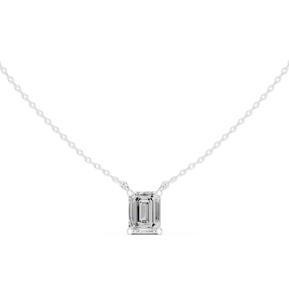 Emerald Cut Solitaire Diamond Pendant 2.5 CTW