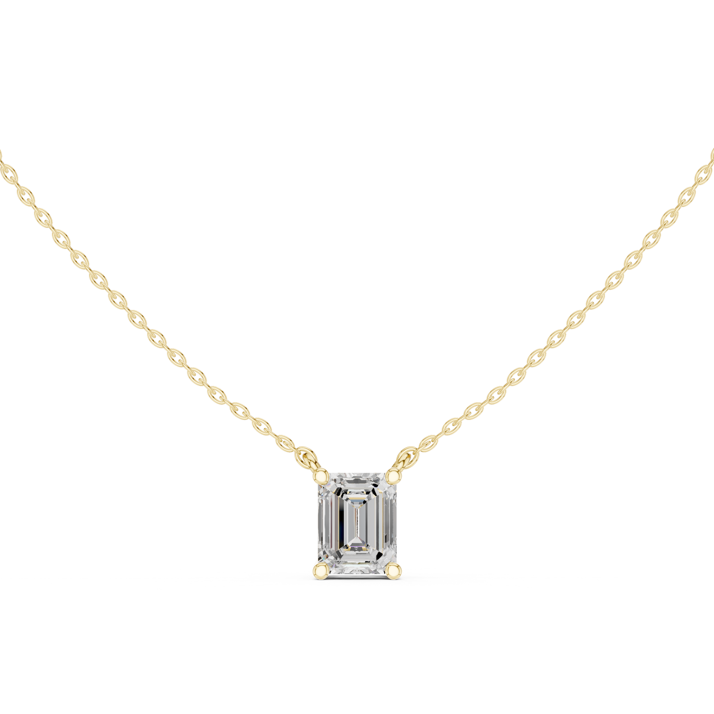 Emerald Cut Solitaire Diamond Pendant 2.5 CTW
