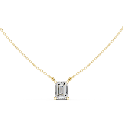 Emerald Cut Solitaire Diamond Pendant 2.5 CTW