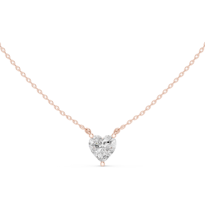 Heart Cut Solitaire Diamond Pendant 2.5 CTW