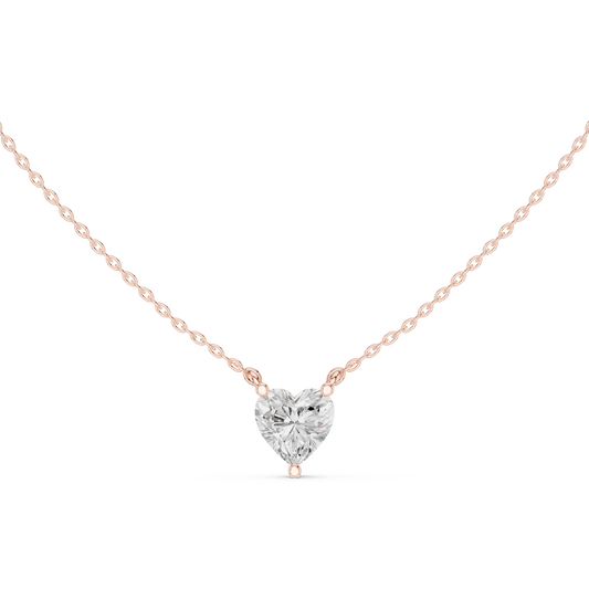 Heart Cut Solitaire Diamond Pendant 2.5 CTW