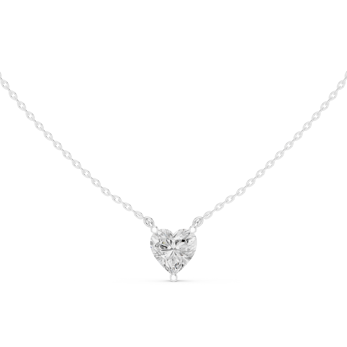 Heart Cut Solitaire Diamond Pendant 2.5 CTW