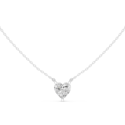 Heart Cut Solitaire Diamond Pendant 2.5 CTW