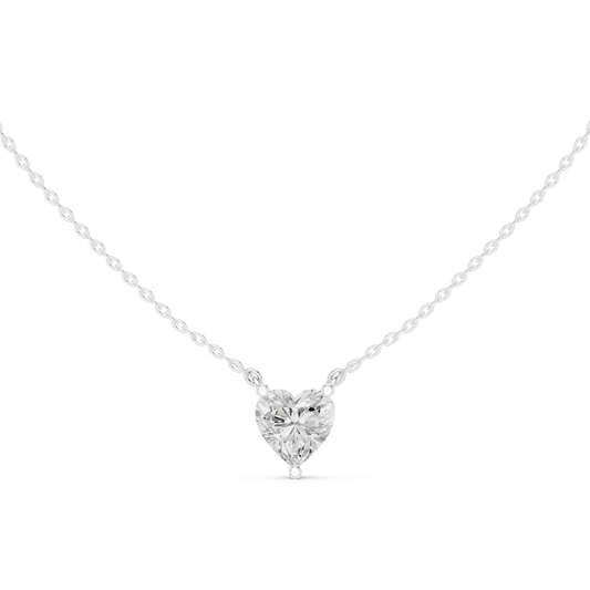 Heart Cut Solitaire Diamond Pendant 2.5 CTW
