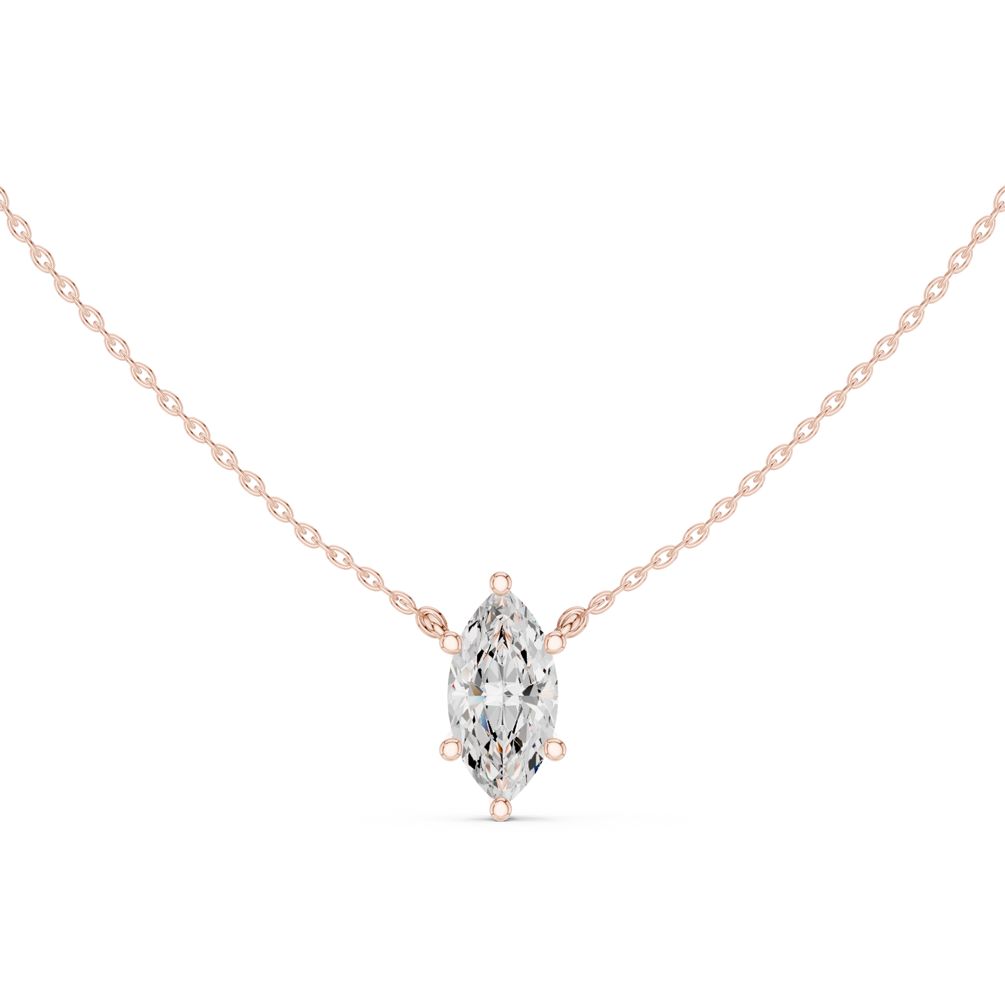 Marquise Cut Solitaire Diamond Pendant 2.5 CTW